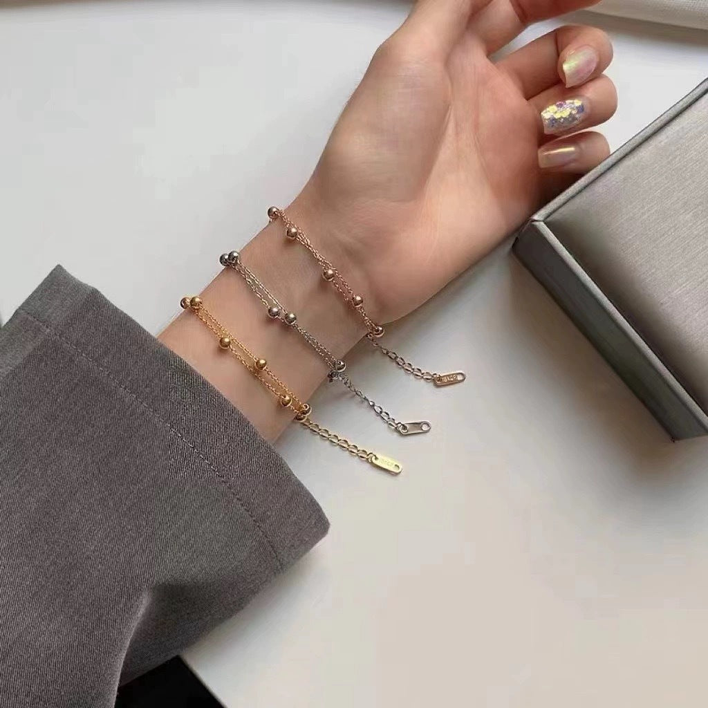 Damen Minimalistische Doppelstrang Ball Armband Shop Nory