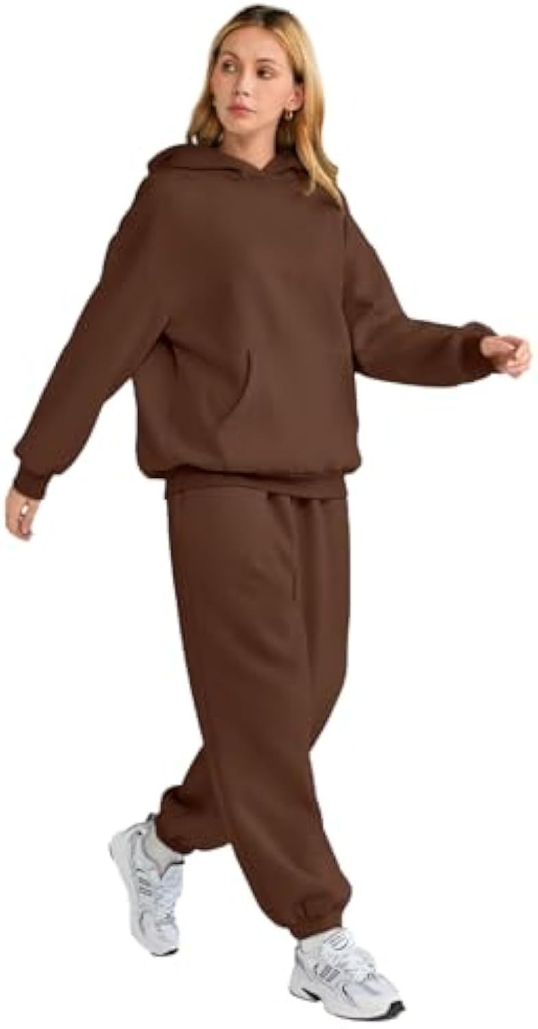 Damen Lässiges Hoodie-Jogging-Set aus French Terry mit Oversize-Kapuzenpullover und hochgeschnittener Jogginghose Shop Nory