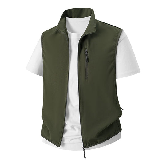 Herren Leichte Softshell-Utility-Weste mit Stehkragen, wasserabweisender Außenlage und Reißverschlusstaschen Shop Nory