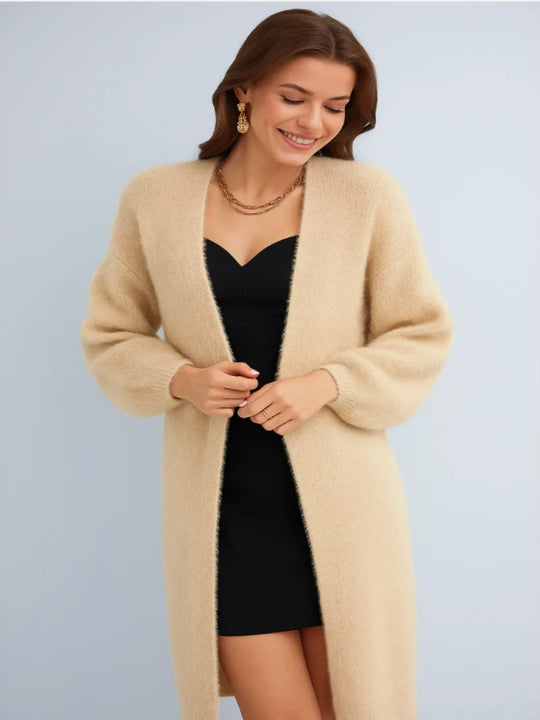 Damen Flauschiger Langarm Cardigan Shop Nory