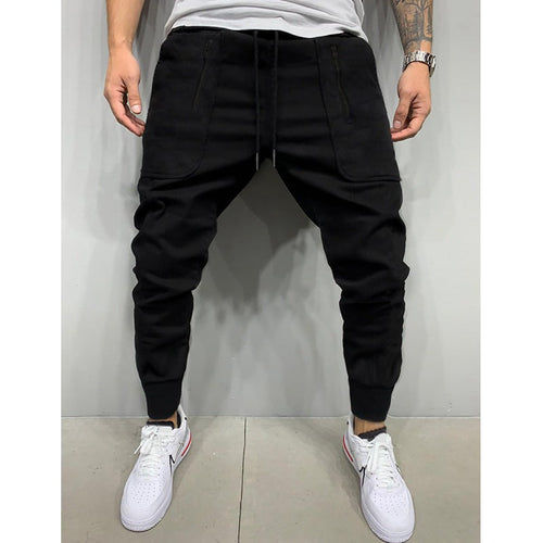 Herren stylische Jogginghose mit seitlichen Zipper-Taschen Shopnory
