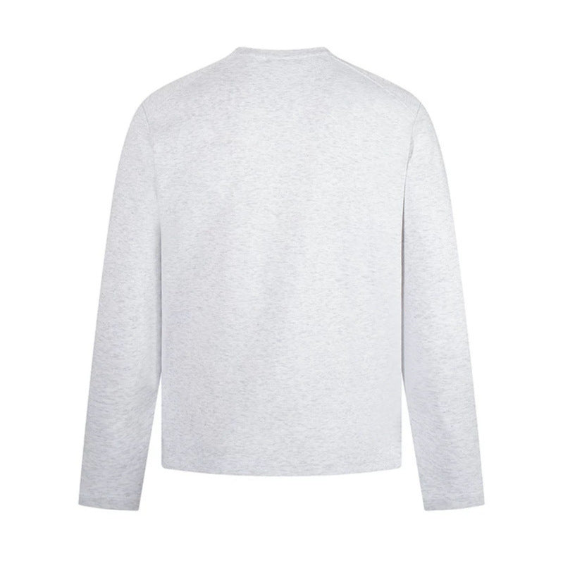 Herren Langarmshirt mit Rundhalsausschnitt aus meliertem Baumwollmix Shop Nory
