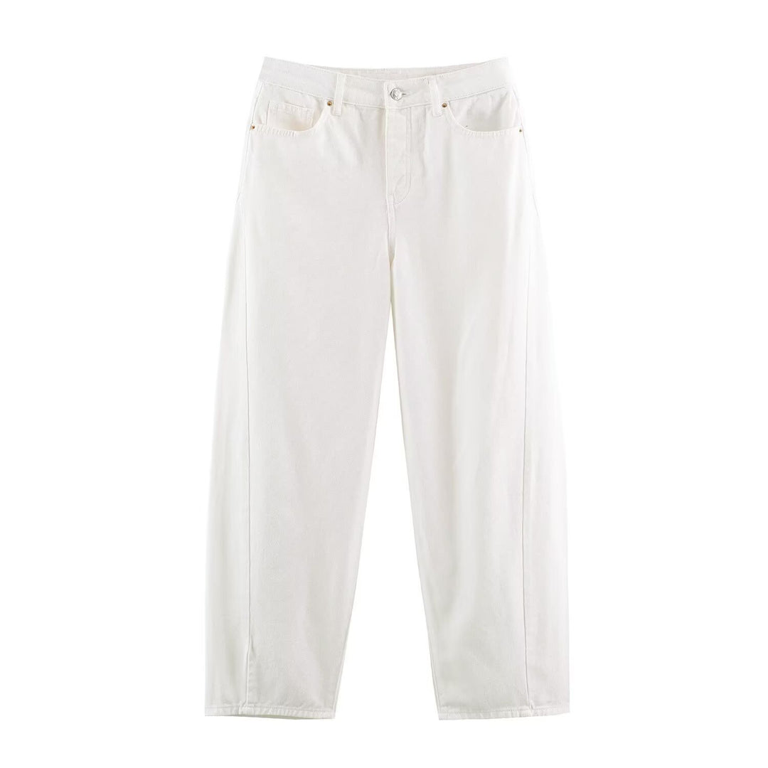Damen Hochtaillierte weite Jeans mit geradem Bein und Cropped-Länge Shop Nory