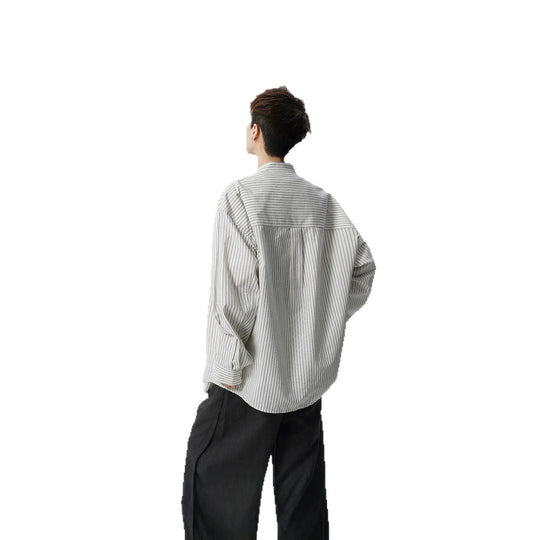 Herren Oversize-Hemd mit Stehkragen und feinem Nadelstreifen Shop Nory