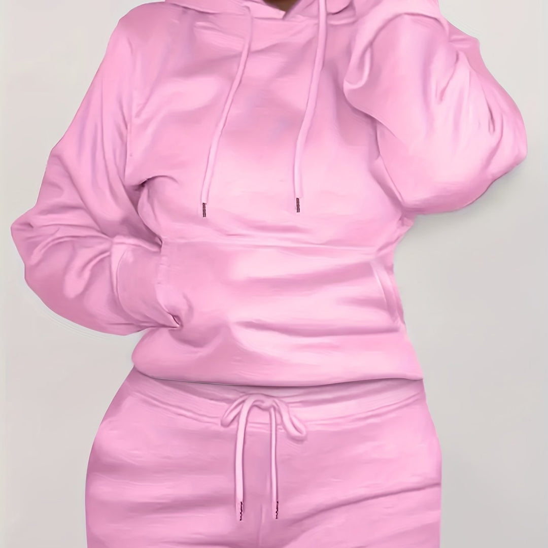 Damen nan figurbetontes Hoodie-und Taillenrock-Set mit Kängurutasche und Tunnelzug Shop Nory