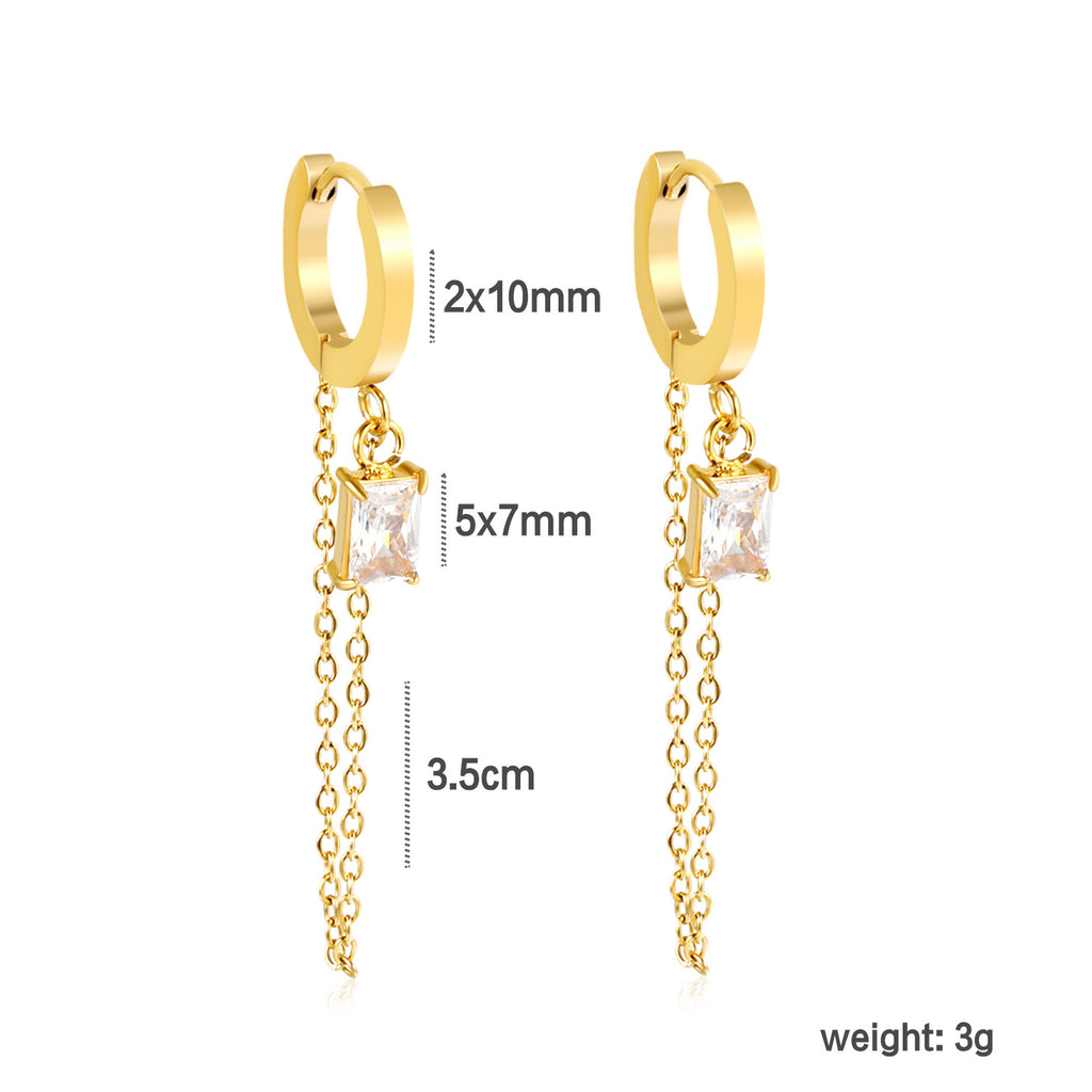 Damen Hängende Ohrhänger mit funkelnden Kristallen und eleganter Goldverzierung Shop Nory