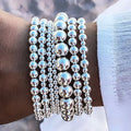 Damen Armband-Set mit eleganten, glänzenden Kristallen und stilvollen Perlen Shop Nory