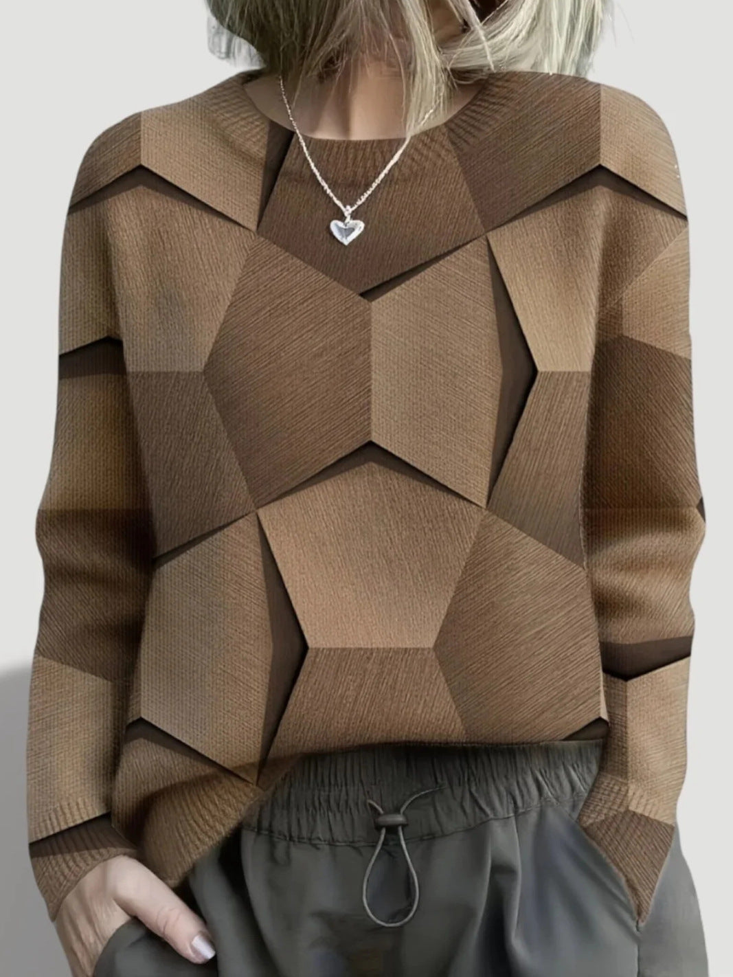 Damen Gemusterter Pullover