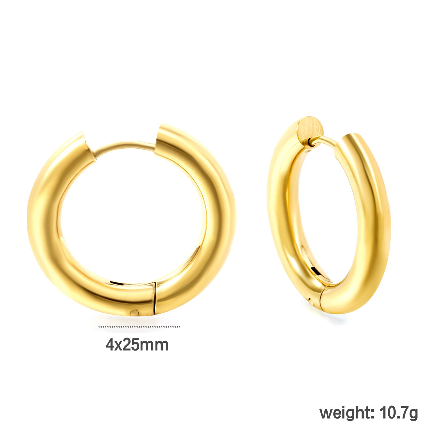 Damen moderne geschwungene Edelstahl-Ohrstecker Shop Nory