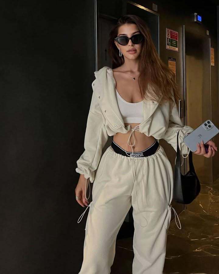Damen Loungewear-Set mit Oversize-Kapuzenjacke und taillenhohen Sweatpants Shop Nory