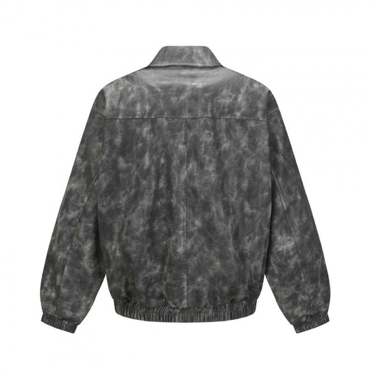 Herren Kurz geschnittene Veloursleder‑Optik Bomberjacke mit Reißverschluss und elastischem Saum Shop Nory