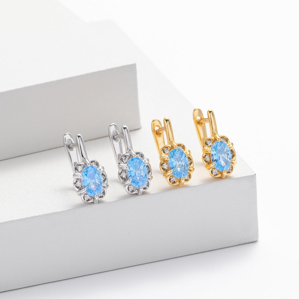 Damen Ohrhänger mit funkelndem Zirkonbesatz aus 925 Sterlingsilber Shop Nory