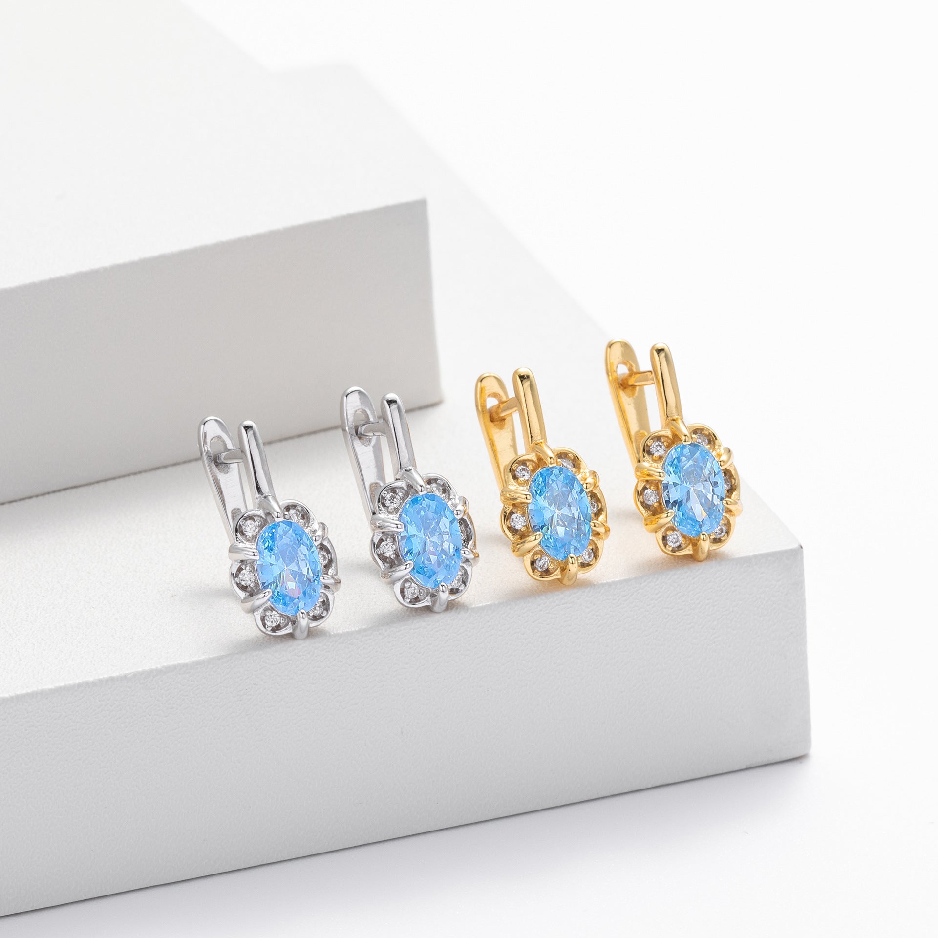 Damen Ohrhänger mit funkelndem Zirkonbesatz aus 925 Sterlingsilber Shop Nory