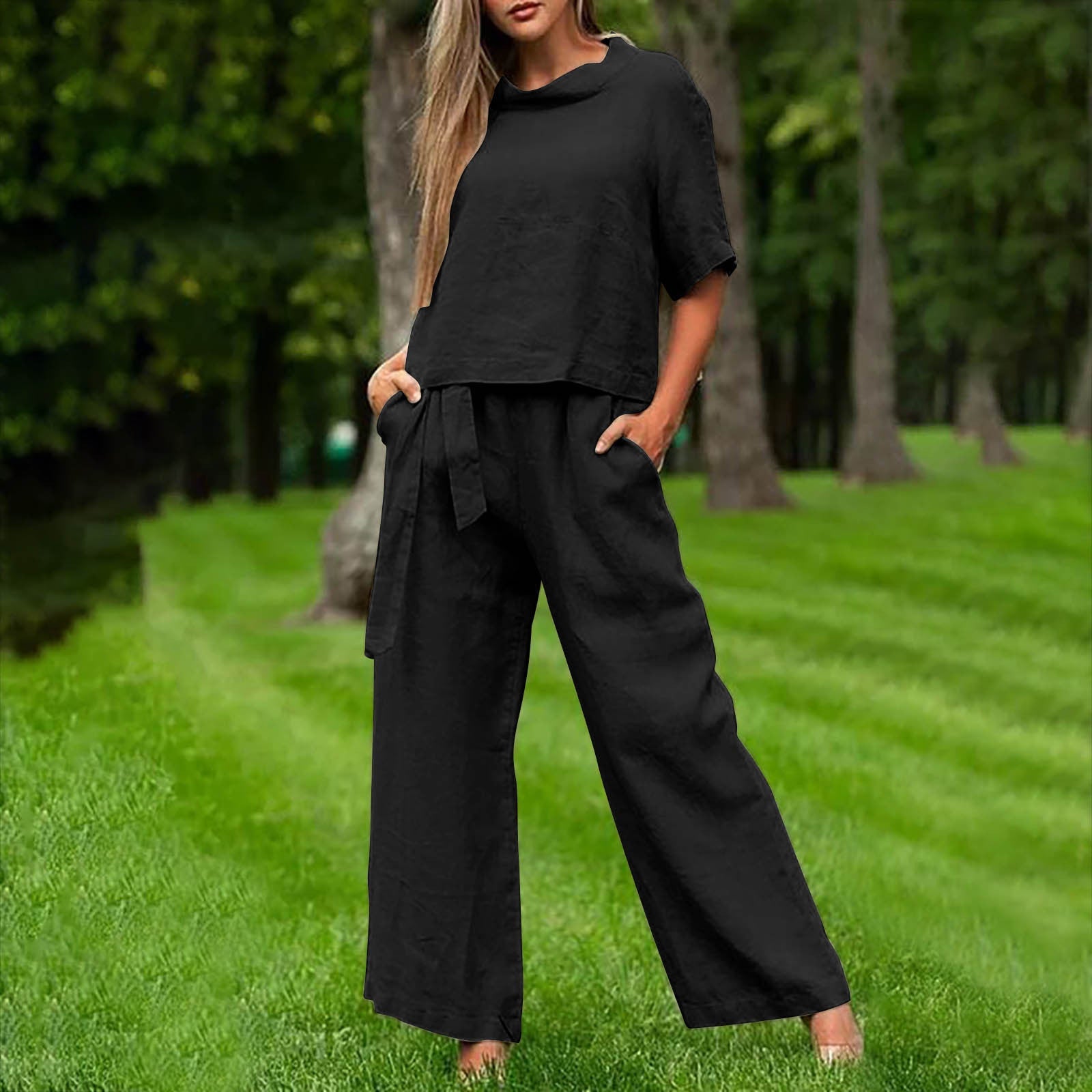 Damen lässiger Zweiteiler im minimalistischen Design Shopnory