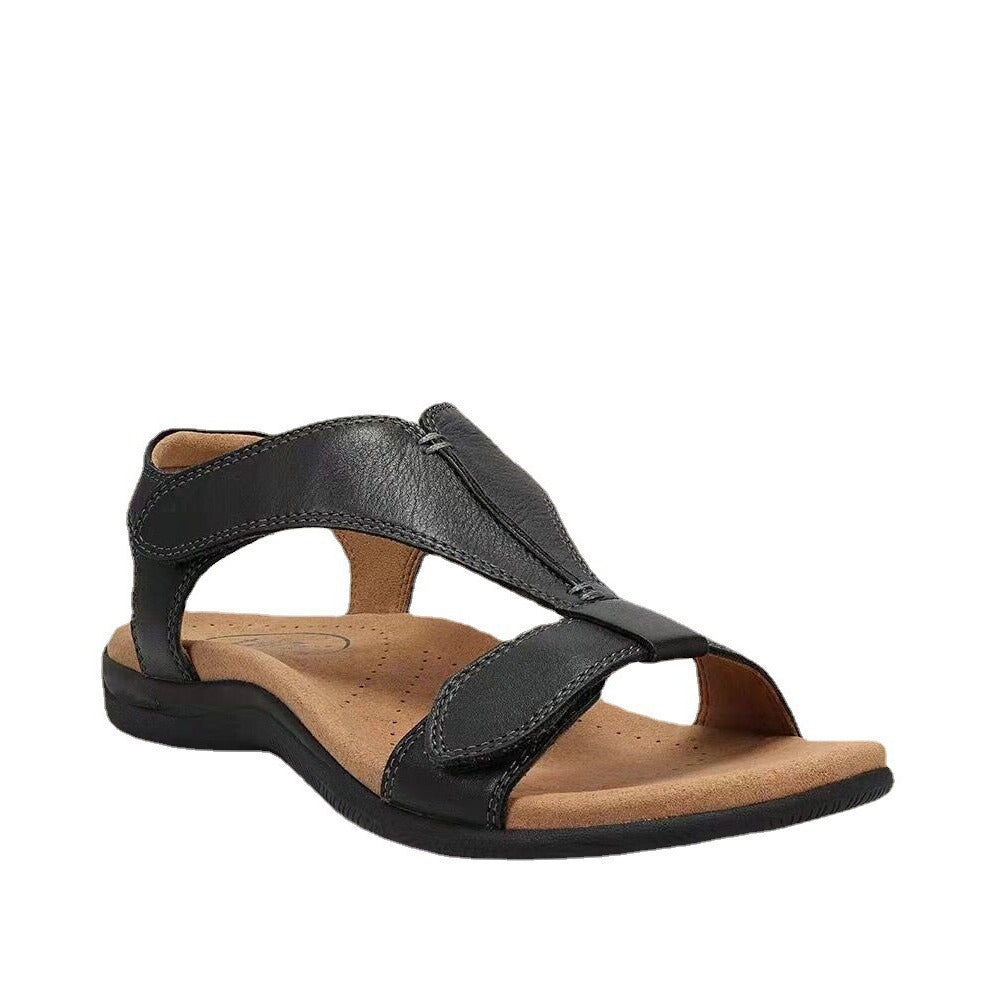 Damen Leder-Sandalen mit verstellbaren Klettriemen und ergonomischem Komfortfußbett Shop Nory