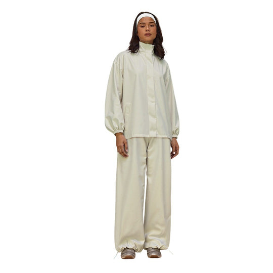 Damen Oversize-Trainingsset mit Stehkragen Ballonärmeln und weiten Kordelhosen Shop Nory