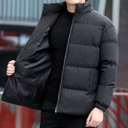 Herren Kurz geschnittene gesteppte Thermojacke mit Stehkragen, Zwei‑Wege Reißverschluss und elastischen Bündchen Shop Nory