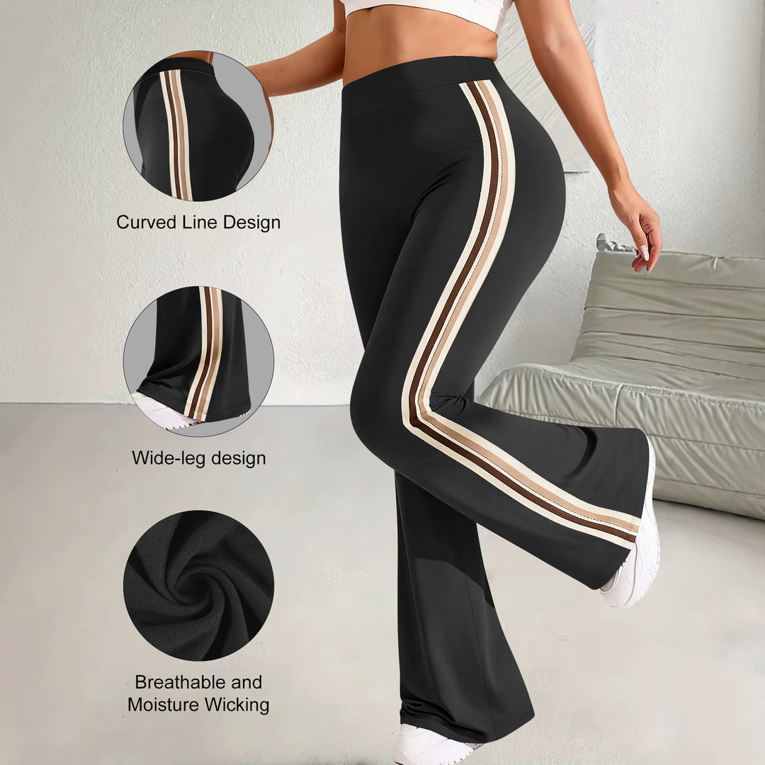 Damen High-Waist Schlaghose mit seitlichem Streifen und Scrunch-Po Shopy Nory