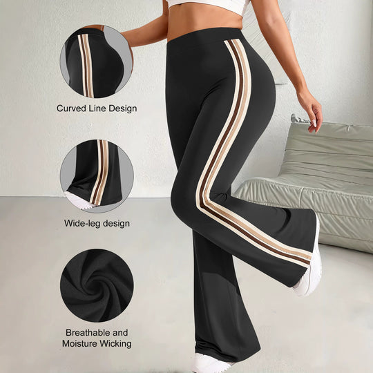 Damen High-Waist Schlaghose mit seitlichem Streifen und Scrunch-Po Shopy Nory