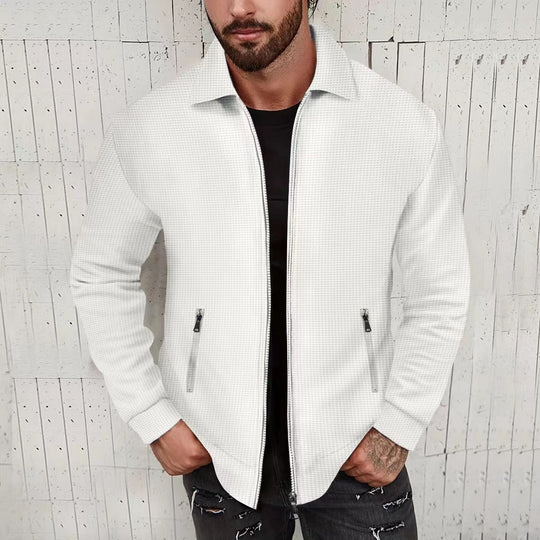 Herren Strickjacke im modernen Design mit strukturiertem Obermaterial und praktischen Reißverschlusstaschen