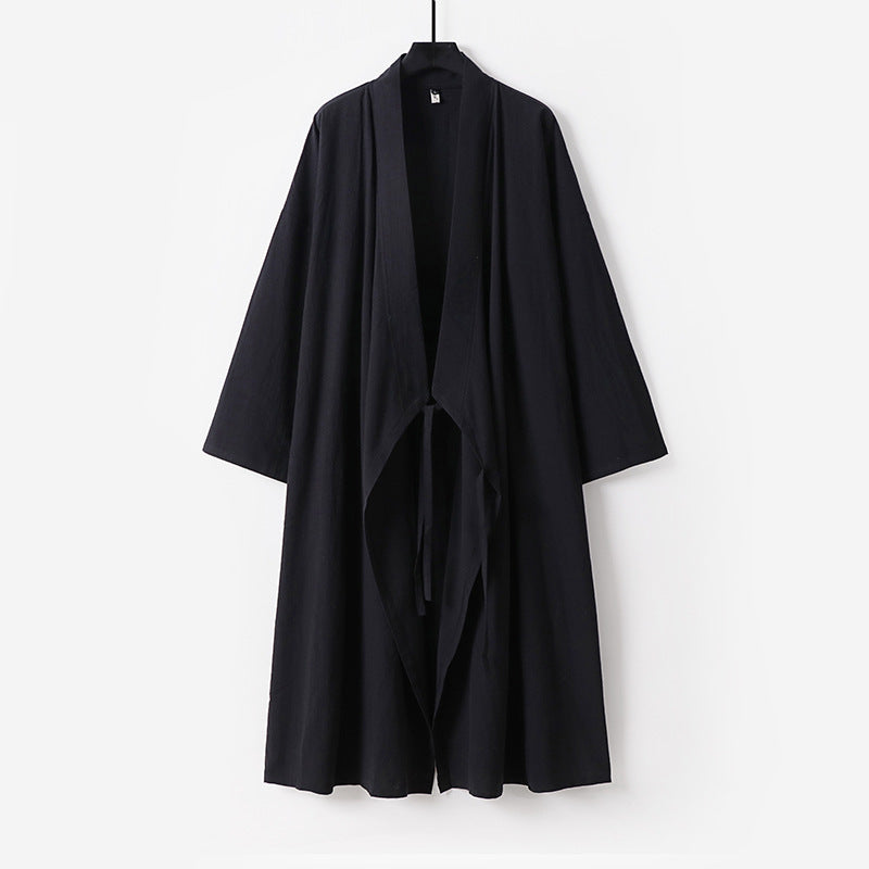 Unisex Langer Kimono-Mantel mit Bindeband, weitem Schnitt und minimalistischer Silhouette Shop Nory