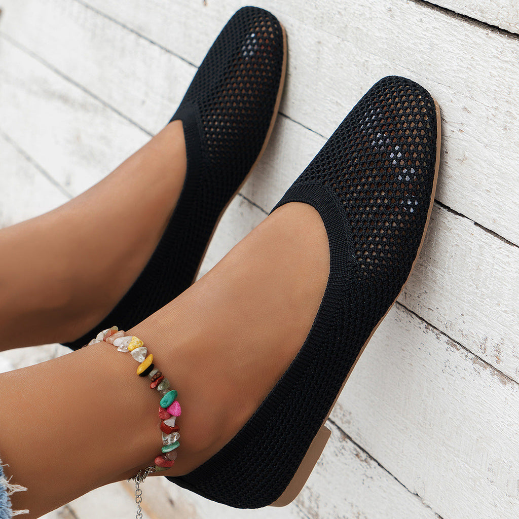 Damen luftige Mesh-Ballerinas mit elastischem Fußbett Shopnory