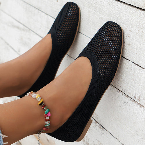 Damen luftige Mesh-Ballerinas mit elastischem Fußbett Shopnory