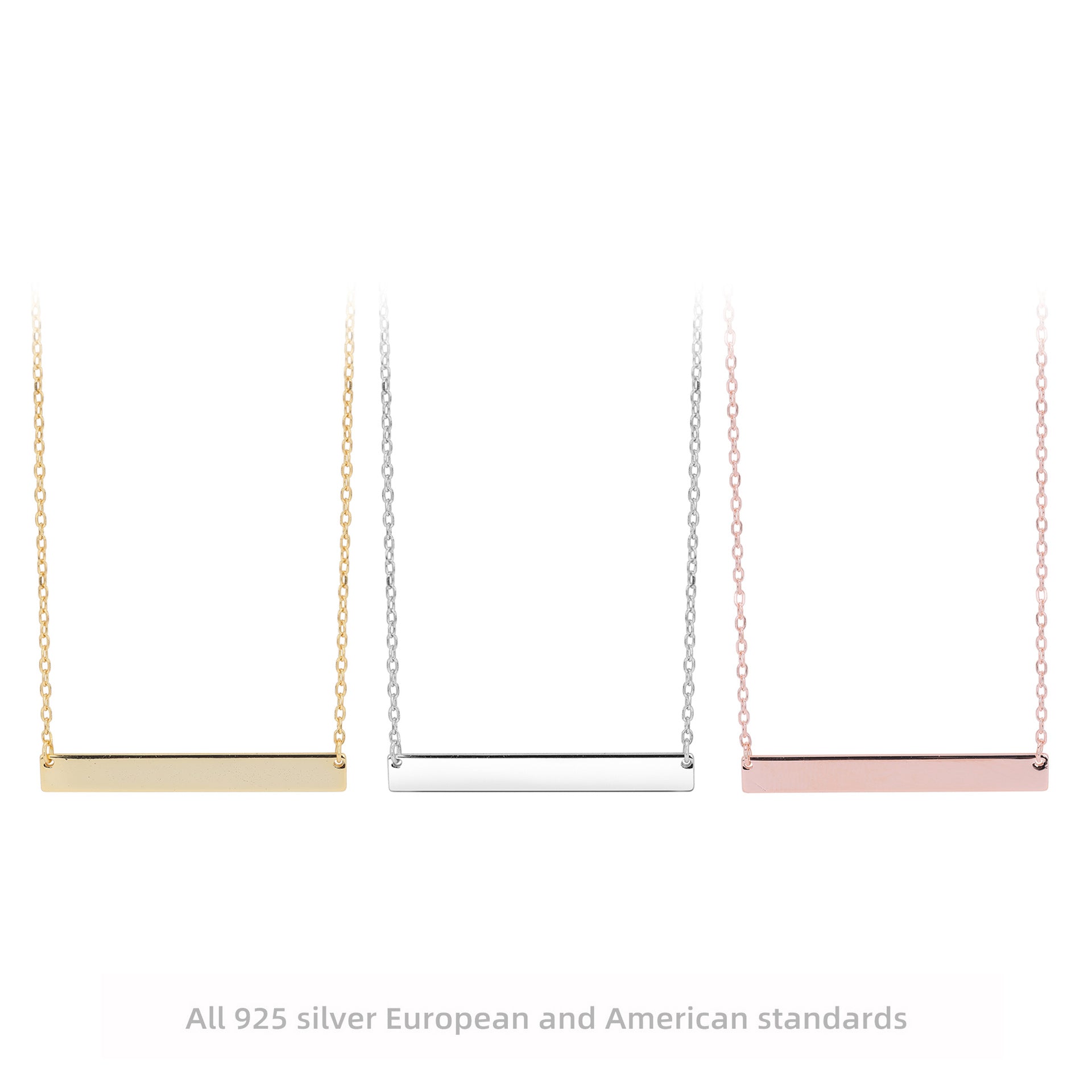 Damen Halskette mit elegantem gravierbarem Anhänger aus hochwertigem 925 Sterling Silber Shop Nory