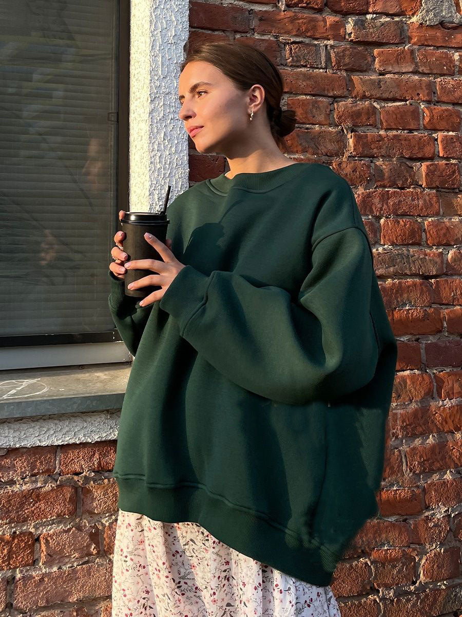 Damen Oversized Sweatshirt im lässigen Stil mit übergroßen Ärmeln und elastischen Bündchen