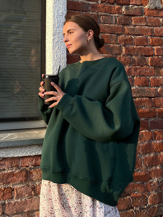 Damen Oversized Sweatshirt im lässigen Stil mit übergroßen Ärmeln und elastischen Bündchen