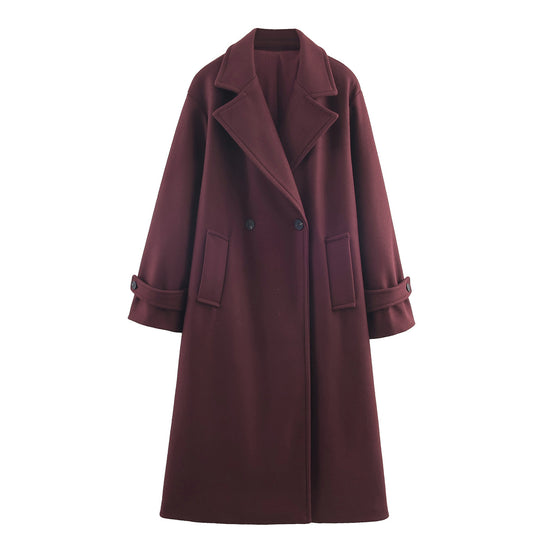 Damen Oversize Wollmix-Mantel mit Doppelreiher, breitem Revers und Ärmelriegel Shop Nory