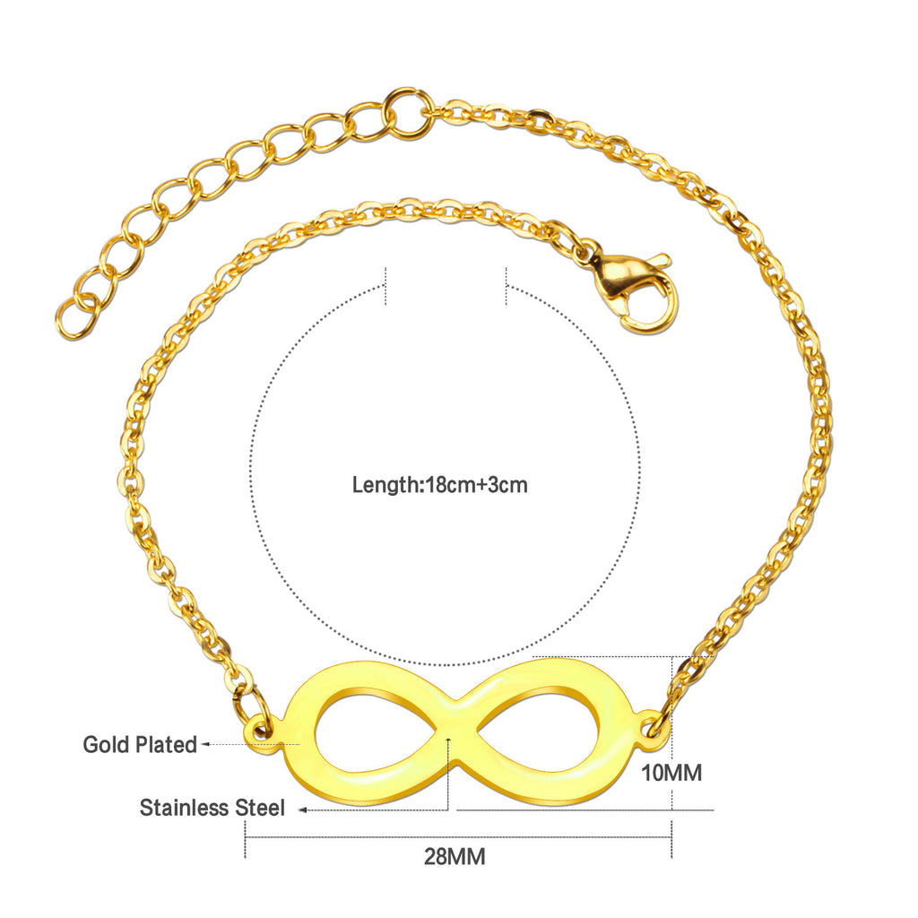 Damen Armband mit unendlichem Symbol aus antiallergischem Edelstahl Shop Nory