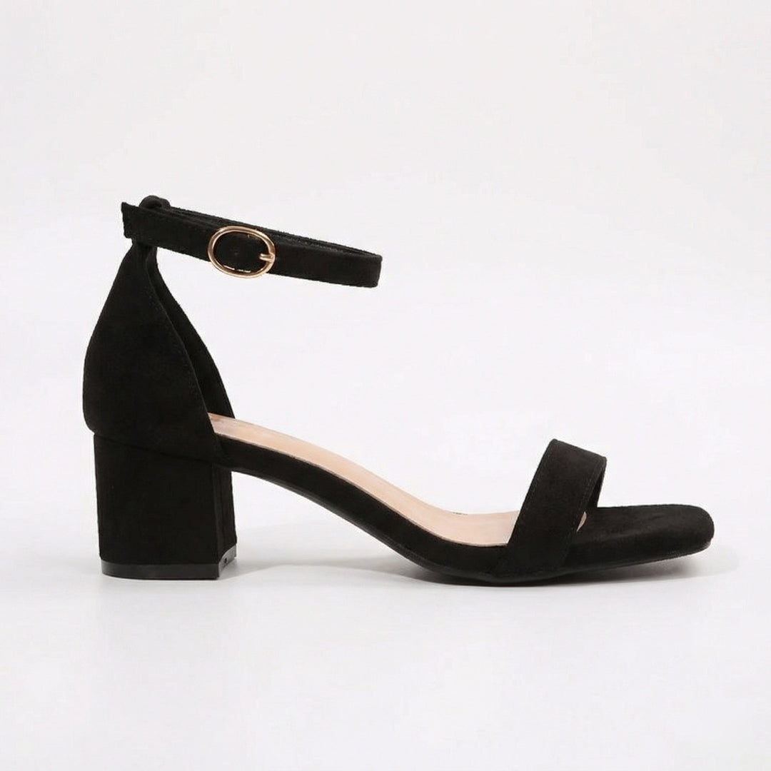 Damen Riemchen-Sandalen mit blockiertem Absatz und verstellbarem Knöchelriemen