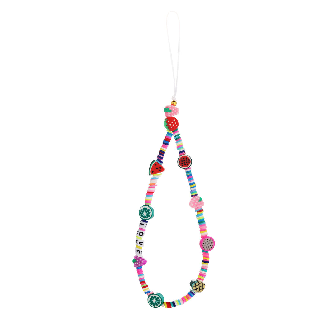 Damen farbenfrohe Schmuck-Halskette mit Smiley und Buchstabenanhängern Shop Nory