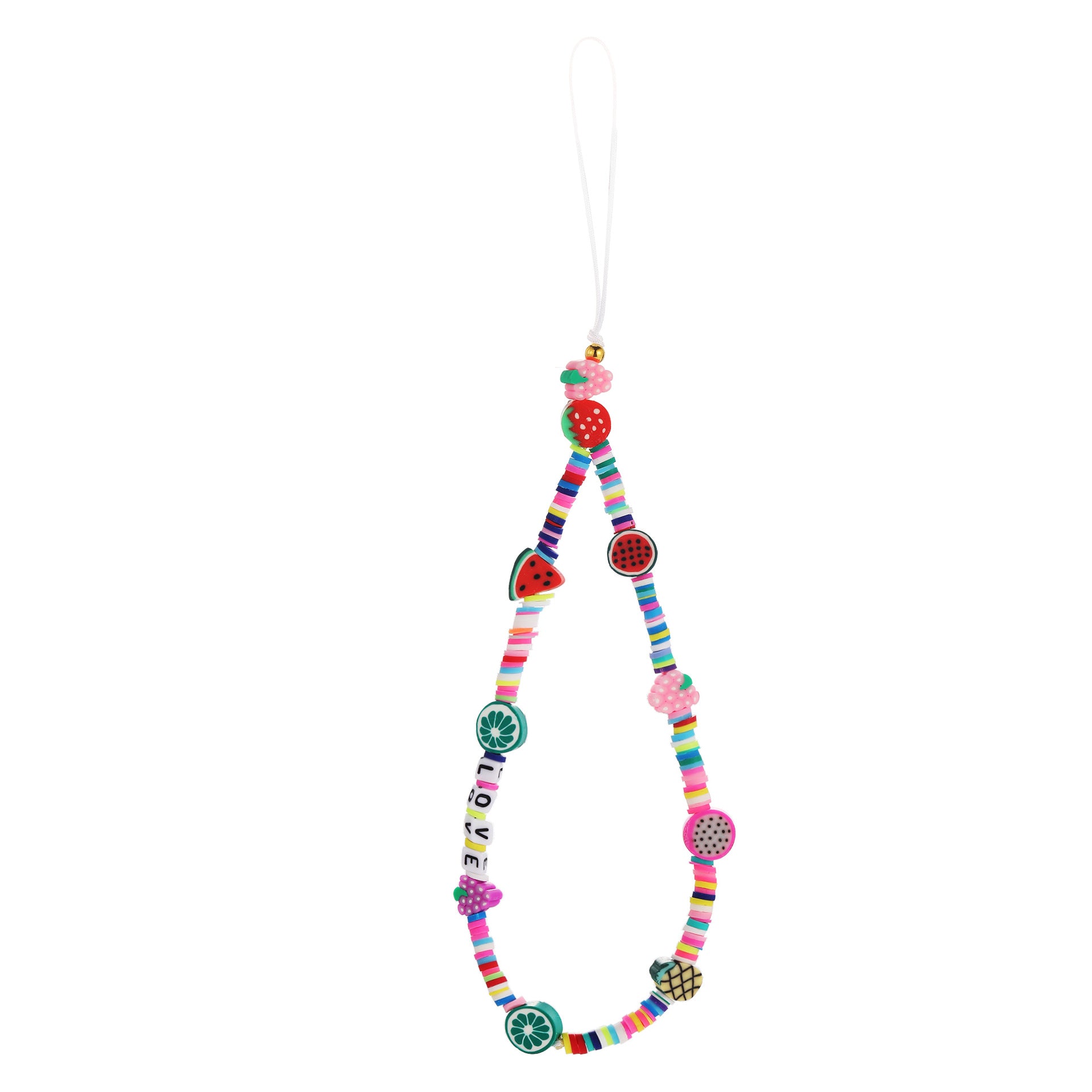 Damen farbenfrohe Schmuck-Halskette mit Smiley und Buchstabenanhängern Shop Nory
