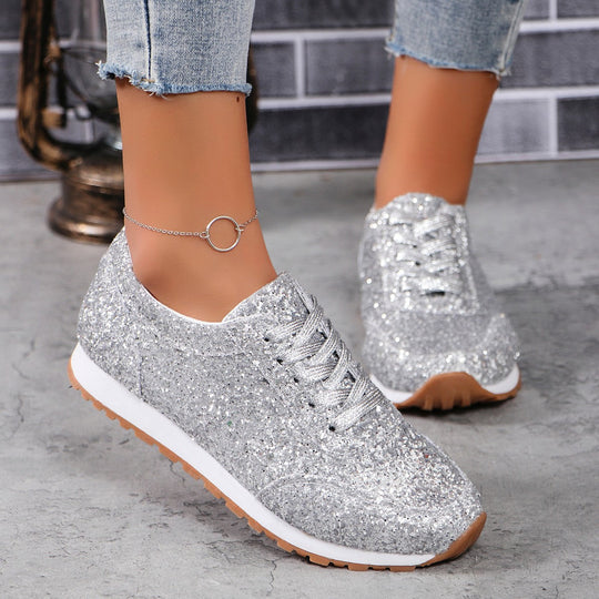 Damen Glitzernde Sneaker mit atmungsaktiver Sohle