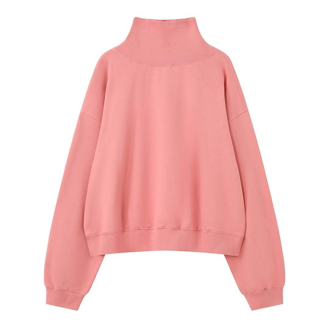 Damen Boxy-Rollkragen-Sweatshirt mit verlängertem Kragen und überschnittener Schulter Shop Nory