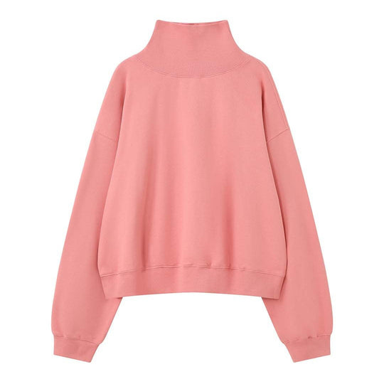 Damen Boxy-Rollkragen-Sweatshirt mit verlängertem Kragen und überschnittener Schulter Shop Nory