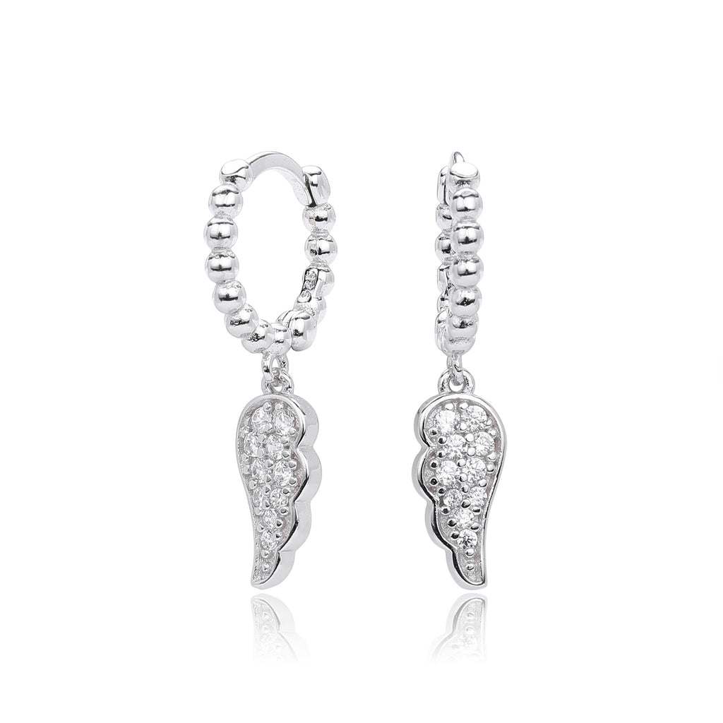 Damen Ohrhänger mit luxuriösem Engelsflügel-Design aus hochwertigem 925 Sterling Silber Shop Nory