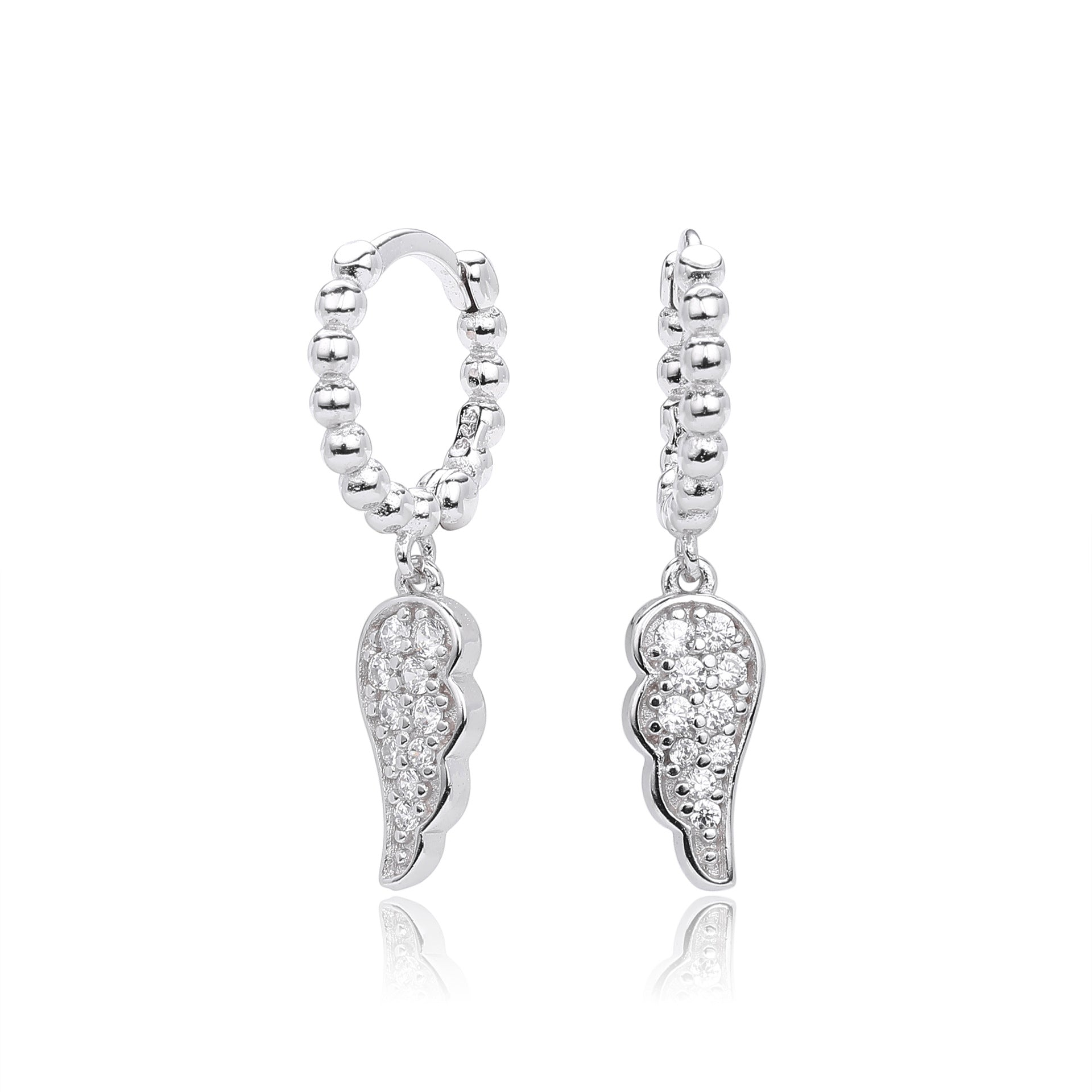 Damen Ohrhänger mit luxuriösem Engelsflügel-Design aus hochwertigem 925 Sterling Silber Shop Nory