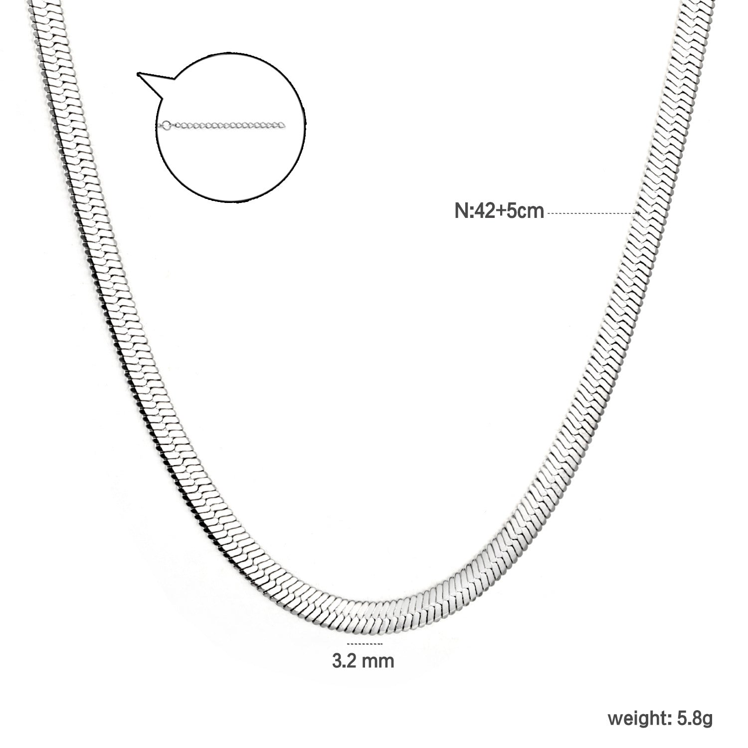 Damen Edelstahl Halskette mit elegantem Schlangenmuster Shop Nory