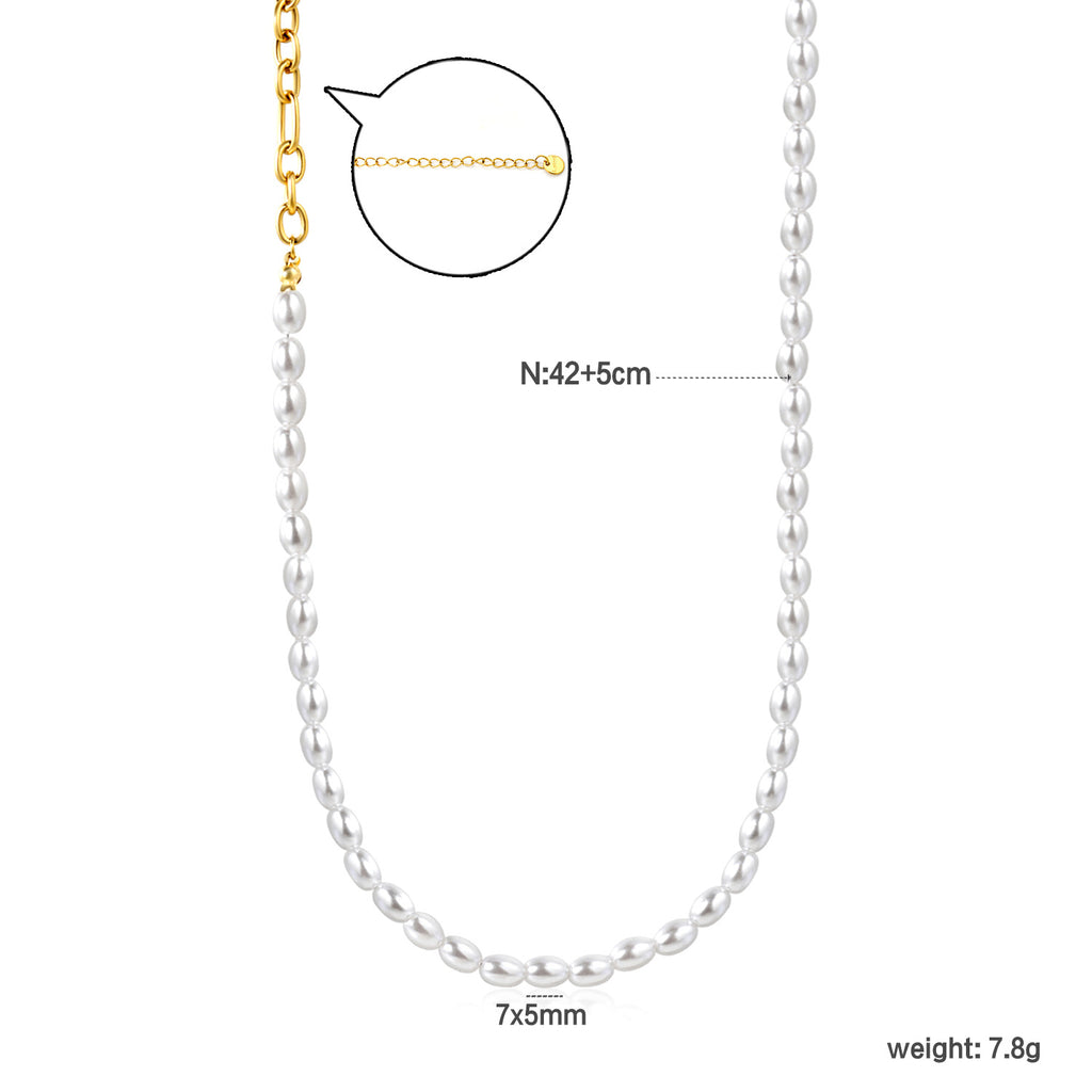 Damen elegante Halskette mit hochwertigen Perlen und feinem Kettendesign Shop Nory