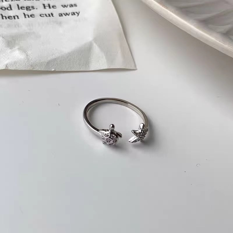 Damenring mit maritimem Schildkröten- und Sternenmotiv Shop Nory