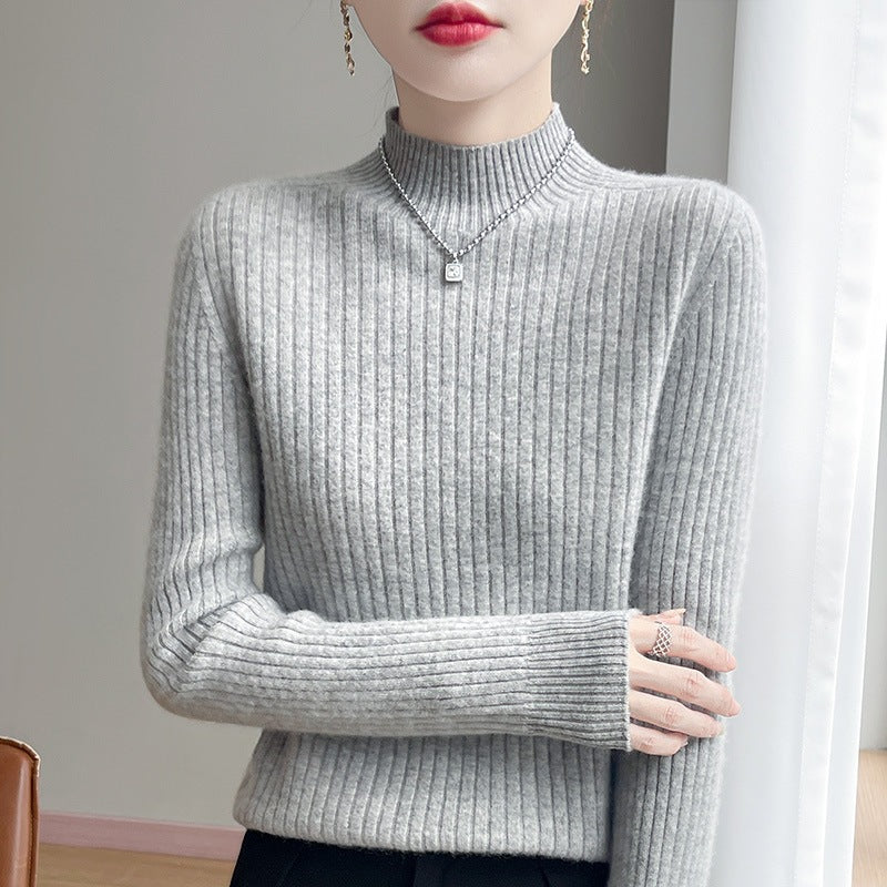 Damen Schmaler Rippenstrick-Mockneck mit extraweicher Kaschmir-Optik Shop Nory