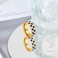 Damen modischer Ring mit einzigartigem Schachbrettmuster Shop Nory