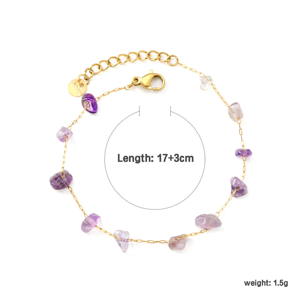Damen Armband mit bunten Gewinnsteinen und exquisitem Goldbeschichtungsdesign Shop Nory