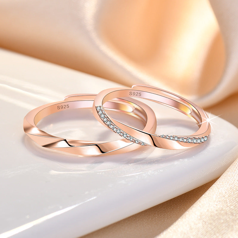 Damenring mit geschwungenem Design und funkelndem Zirkonia-Besatz Shop Nory