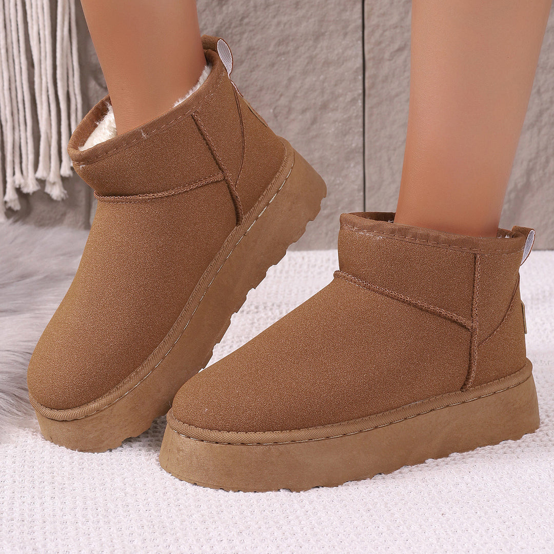 Damen Gefütterte Kurzstiefel mit Plateau‑Sohle und Velours‑Optik Shop Nory