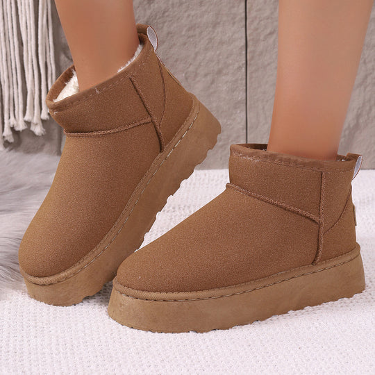 Damen Gefütterte Kurzstiefel mit Plateau‑Sohle und Velours‑Optik Shop Nory
