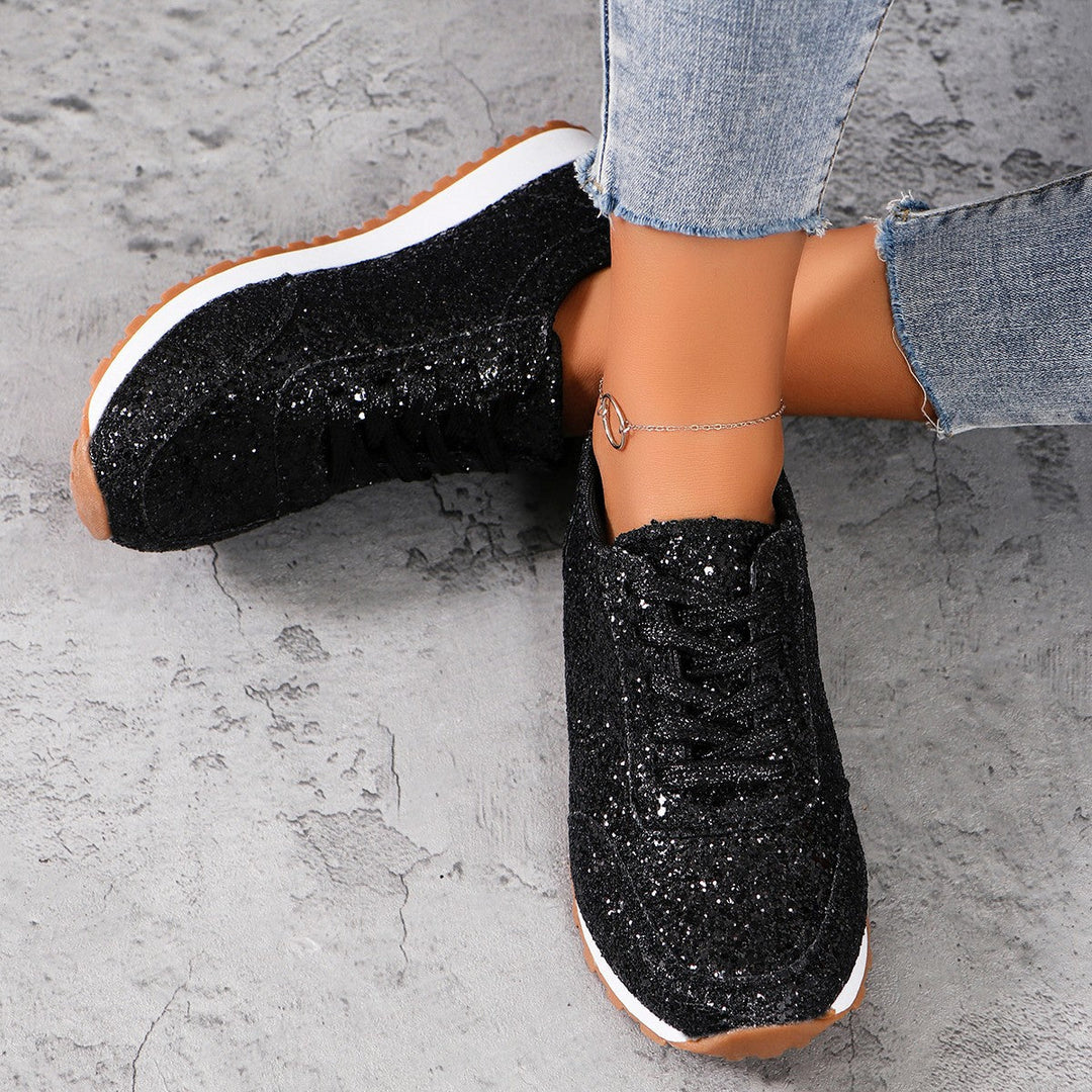 Damen Glitzernde Sneaker mit atmungsaktiver Sohle